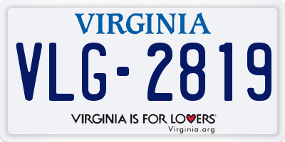 VA license plate VLG2819