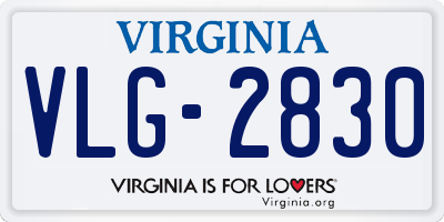 VA license plate VLG2830