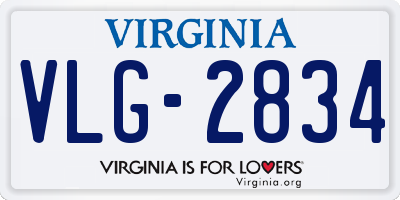 VA license plate VLG2834