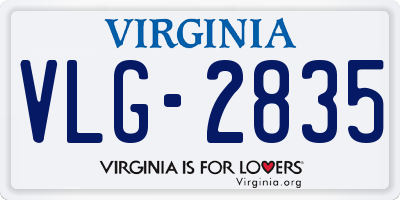 VA license plate VLG2835