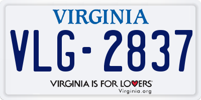 VA license plate VLG2837