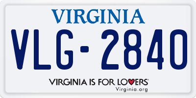 VA license plate VLG2840