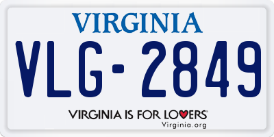 VA license plate VLG2849