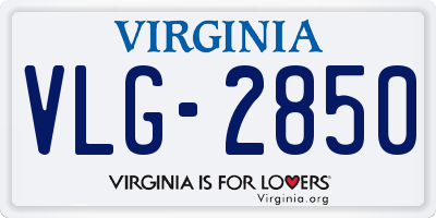 VA license plate VLG2850