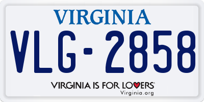 VA license plate VLG2858
