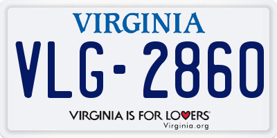 VA license plate VLG2860