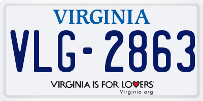 VA license plate VLG2863