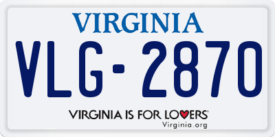 VA license plate VLG2870