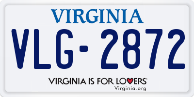 VA license plate VLG2872