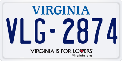 VA license plate VLG2874