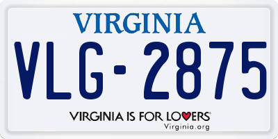 VA license plate VLG2875