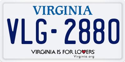 VA license plate VLG2880