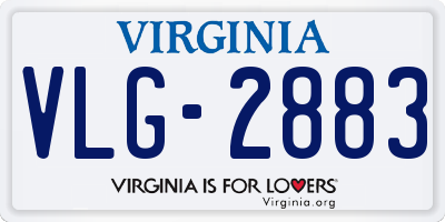 VA license plate VLG2883