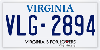 VA license plate VLG2894