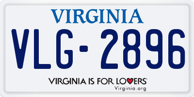 VA license plate VLG2896