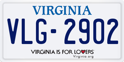 VA license plate VLG2902