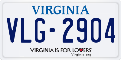 VA license plate VLG2904