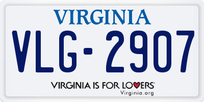 VA license plate VLG2907