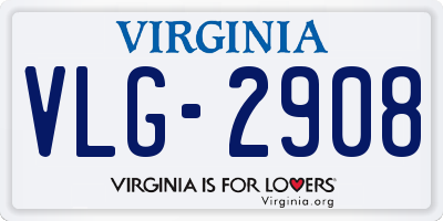 VA license plate VLG2908