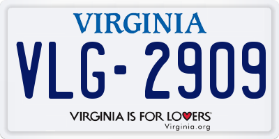 VA license plate VLG2909