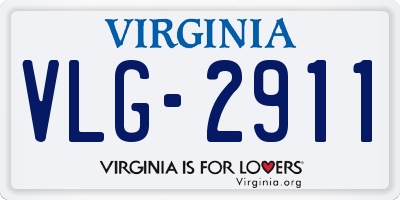 VA license plate VLG2911