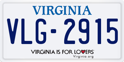 VA license plate VLG2915