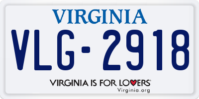 VA license plate VLG2918