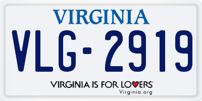 VA license plate VLG2919