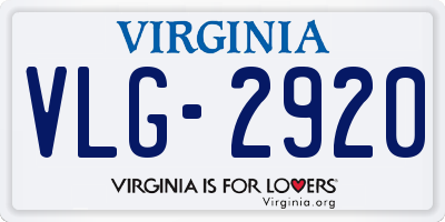 VA license plate VLG2920