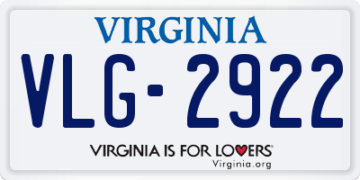 VA license plate VLG2922