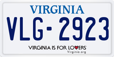 VA license plate VLG2923