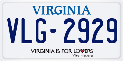 VA license plate VLG2929