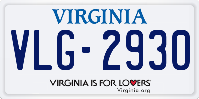 VA license plate VLG2930