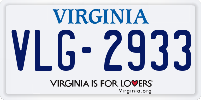 VA license plate VLG2933