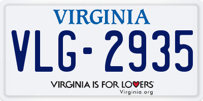 VA license plate VLG2935