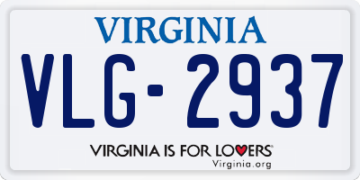 VA license plate VLG2937