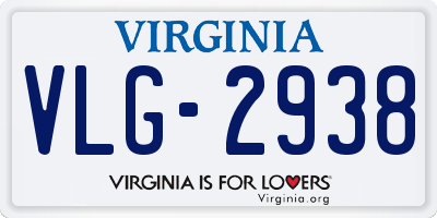 VA license plate VLG2938