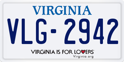 VA license plate VLG2942