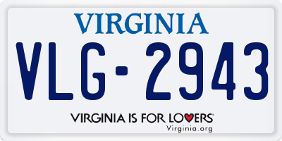 VA license plate VLG2943