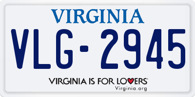 VA license plate VLG2945