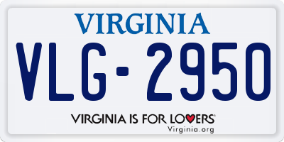 VA license plate VLG2950