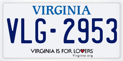 VA license plate VLG2953