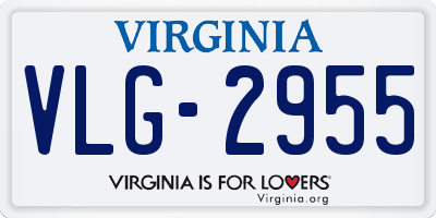 VA license plate VLG2955