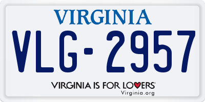 VA license plate VLG2957