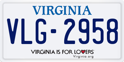 VA license plate VLG2958
