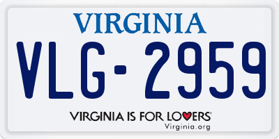 VA license plate VLG2959