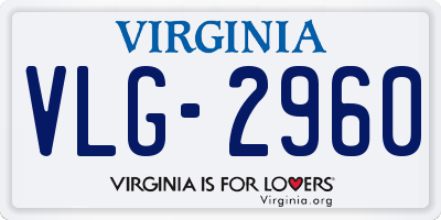 VA license plate VLG2960