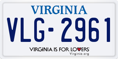 VA license plate VLG2961