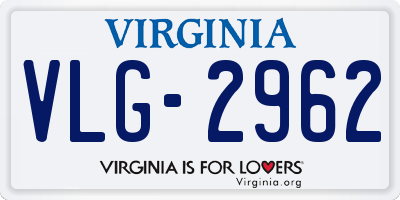 VA license plate VLG2962