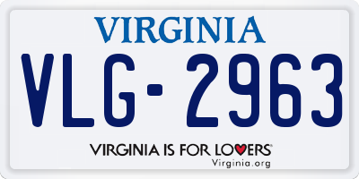 VA license plate VLG2963